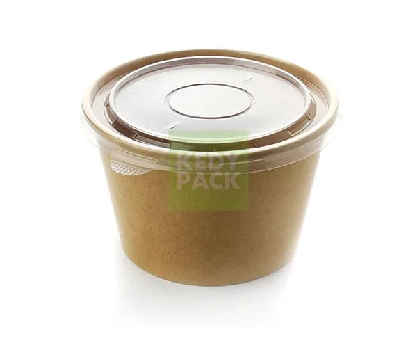 Pot kraft et couvercle micro-ondable